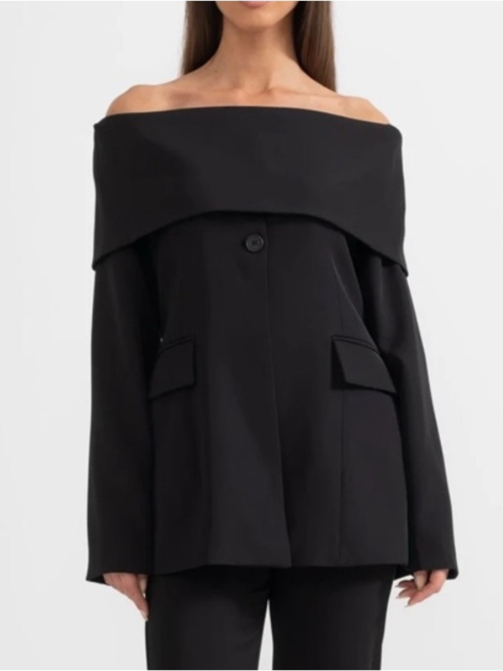 Sierra Darien Black Off Shoulder Blazer Top Size XL